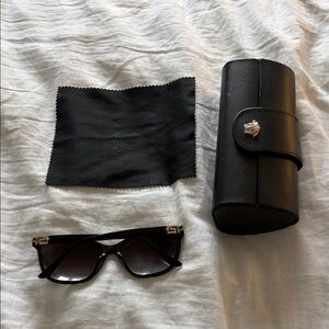 Versace Black Gradient Sunglasses with Black Case and Cloth